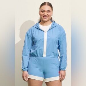 NWT Prince Pickleball Women's Blue white pink Zip-Front Hooded Jacket XXL